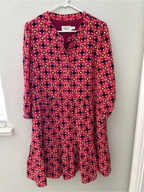 Eliza J Pink Patterned A-Line Dress